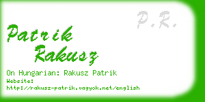 patrik rakusz business card